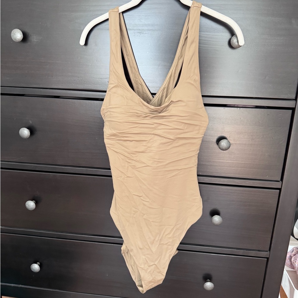 Tan One-Piece Swimsuit